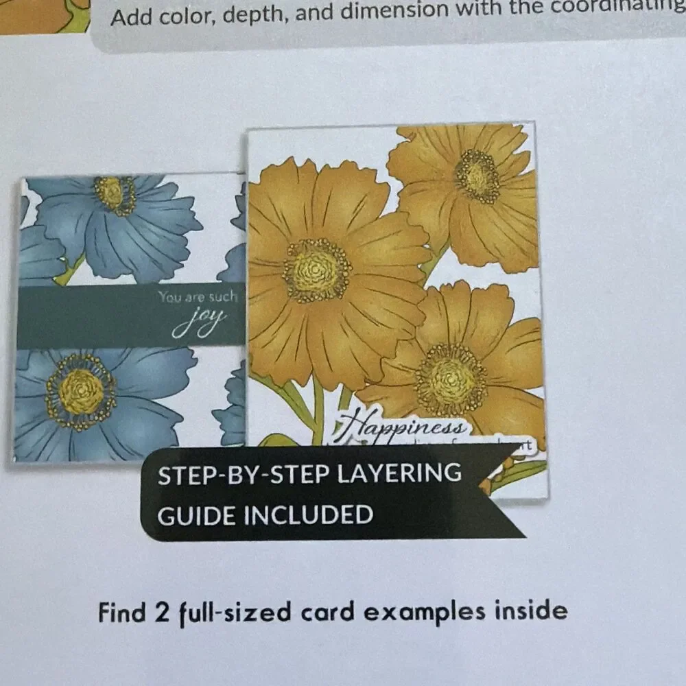 Altenew - Cheerful Coreopses Photopolymer Cling stamp and stencil set retail $40